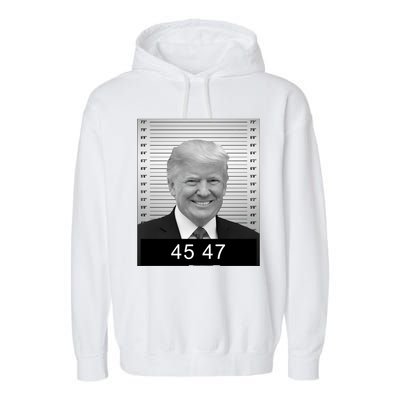 4547 Trump President 45 And 47 Trump Mugshot Garment-Dyed Fleece Hoodie