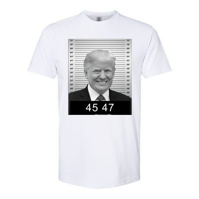 4547 Trump President 45 And 47 Trump Mugshot Softstyle CVC T-Shirt