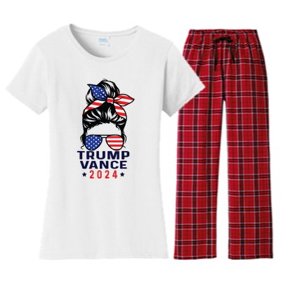 47 Trump Vance 2024 Vp America Election Women Girl Women's Flannel Pajama Set