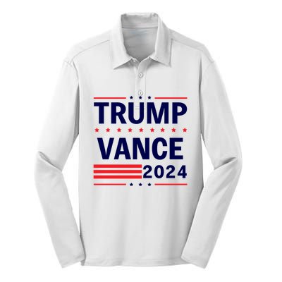 47 Trump Vance 2024 Vice President America Election Vote Silk Touch Performance Long Sleeve Polo