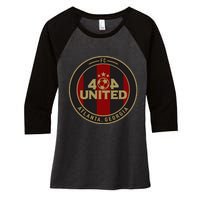 404 United Atlanta Soccer Fan Jersey Original Design Women's Tri-Blend 3/4-Sleeve Raglan Shirt