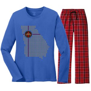 404 United Atlanta Soccer Fan Jersey Georgia Map Edition Women's Long Sleeve Flannel Pajama Set 