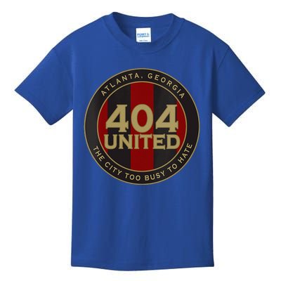 404 United Atlanta Soccer Fan City Too Busy To Hate Emblem Kids T-Shirt