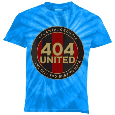 404 United Atlanta Soccer Fan City Too Busy To Hate Emblem Kids Tie-Dye T-Shirt