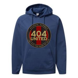 404 United Atlanta Soccer Fan City Too Busy To Hate Emblem Performance Fleece Hoodie