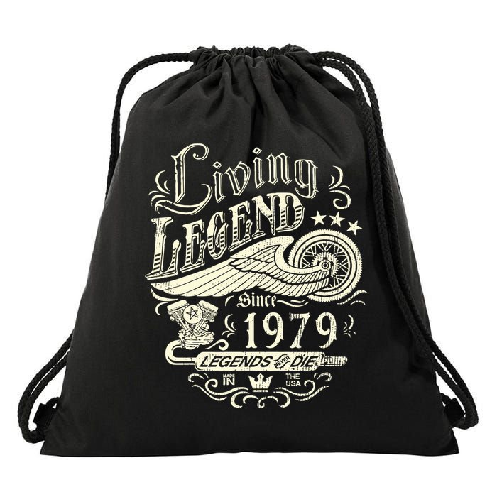 44th vintage Birthday 44 Living Legend Never Die 1979 Birthday Drawstring Bag