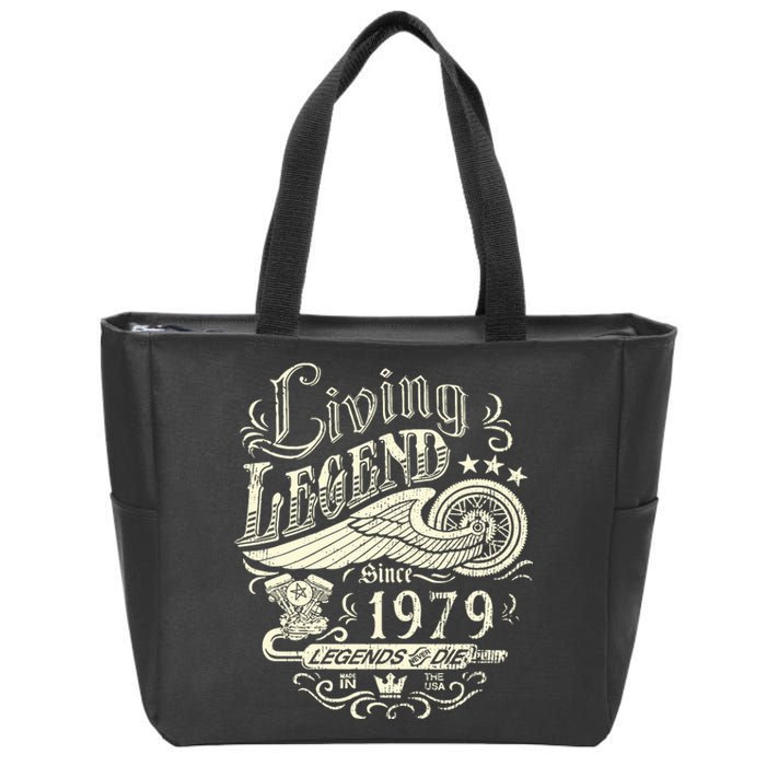 44th vintage Birthday 44 Living Legend Never Die 1979 Birthday Zip Tote Bag