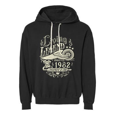 41st vintage Birthday 41 Living Legend Never Die 1982 Birthday Garment-Dyed Fleece Hoodie