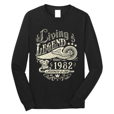 41st vintage Birthday 41 Living Legend Never Die 1982 Birthday Long Sleeve Shirt