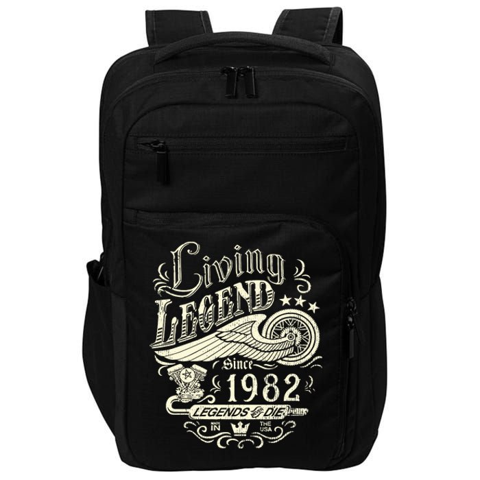 41st vintage Birthday 41 Living Legend Never Die 1982 Birthday Impact Tech Backpack