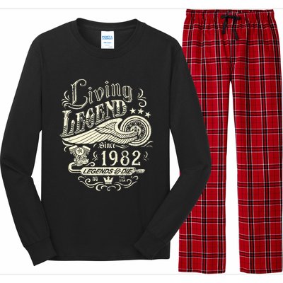 41st vintage Birthday 41 Living Legend Never Die 1982 Birthday Long Sleeve Pajama Set