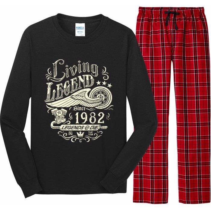 41st vintage Birthday 41 Living Legend Never Die 1982 Birthday Long Sleeve Pajama Set