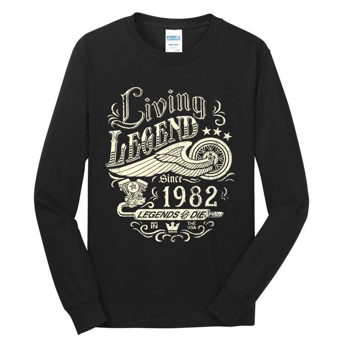 41st vintage Birthday 41 Living Legend Never Die 1982 Birthday Tall Long Sleeve T-Shirt