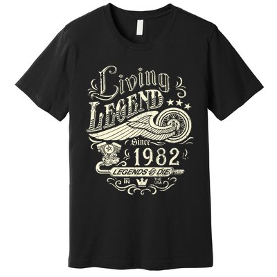 41st vintage Birthday 41 Living Legend Never Die 1982 Birthday Premium T-Shirt