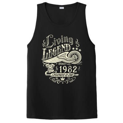 41st vintage Birthday 41 Living Legend Never Die 1982 Birthday PosiCharge Competitor Tank