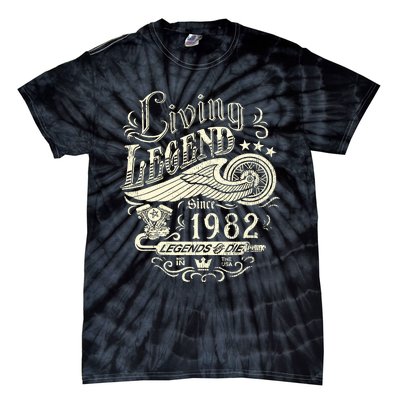 41st vintage Birthday 41 Living Legend Never Die 1982 Birthday Tie-Dye T-Shirt