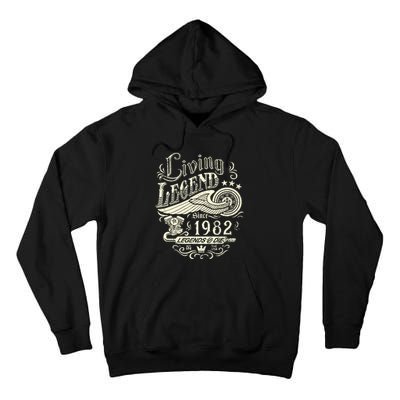 41st vintage Birthday 41 Living Legend Never Die 1982 Birthday Tall Hoodie