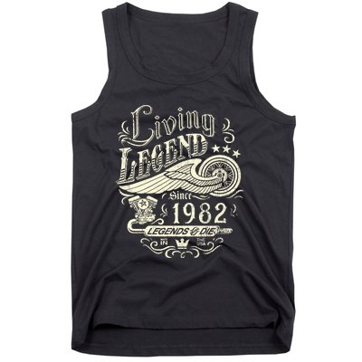 41st vintage Birthday 41 Living Legend Never Die 1982 Birthday Tank Top