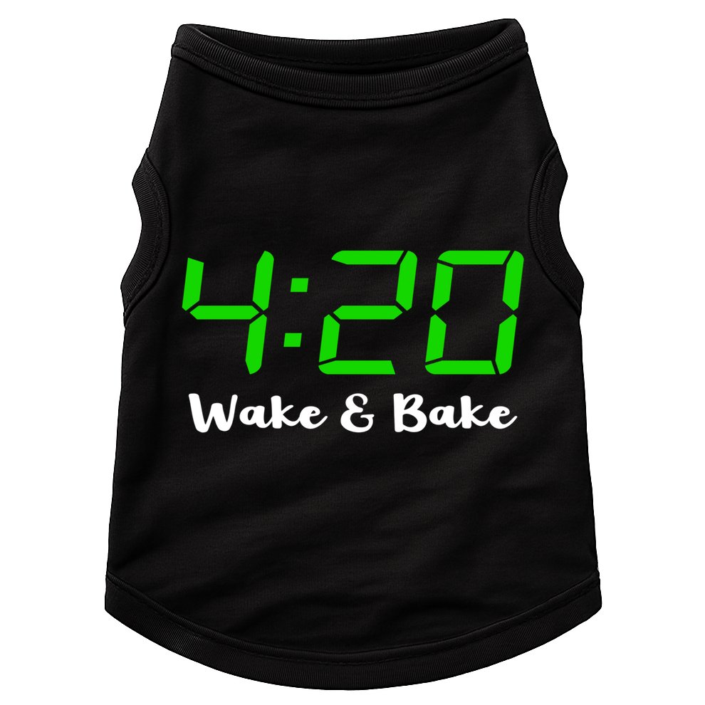420 Wake And Bake Funny Marijuana Stoner Gift Doggie Tank
