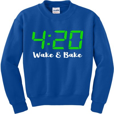 420 Wake And Bake Funny Marijuana Stoner Gift Kids Sweatshirt