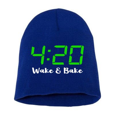 420 Wake And Bake Funny Marijuana Stoner Gift Short Acrylic Beanie