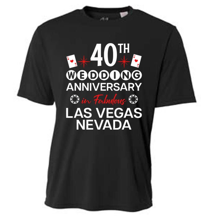 40th Wedding Anniversary In Las Vegas 40 Years Married Cooling Performance Crew T-Shirt