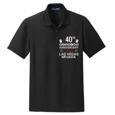 40th Wedding Anniversary In Las Vegas 40 Years Married Dry Zone Grid Polo