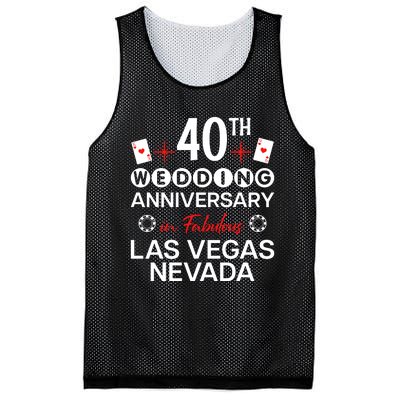 40th Wedding Anniversary In Las Vegas 40 Years Married Mesh Reversible Basketball Jersey Tank