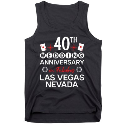 40th Wedding Anniversary In Las Vegas 40 Years Married Tank Top