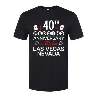 40th Wedding Anniversary In Las Vegas 40 Years Married Softstyle CVC T-Shirt