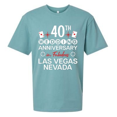 40th Wedding Anniversary In Las Vegas 40 Years Married Sueded Cloud Jersey T-Shirt