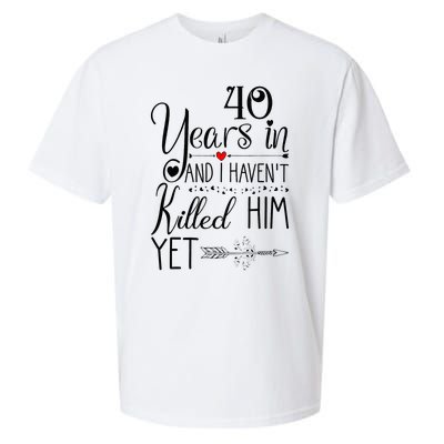 40th Wedding Anniversary For Her Wife 40 Years Of Marriage Sueded Cloud Jersey T-Shirt