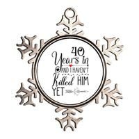 40th Wedding Anniversary For Her Wife 40 Years Of Marriage Metallic Star Ornament