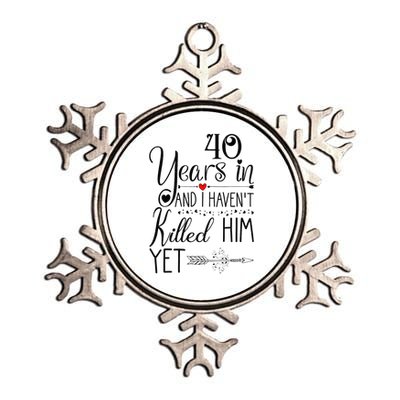 40th Wedding Anniversary For Her Wife 40 Years Of Marriage Metallic Star Ornament