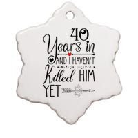 40th Wedding Anniversary For Her Wife 40 Years Of Marriage Ceramic Star Ornament