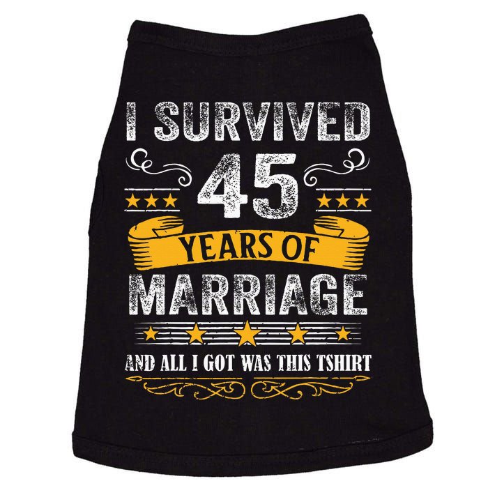 45th Wedding Anniversary Couples Husband Wife 45 Years Doggie Tank