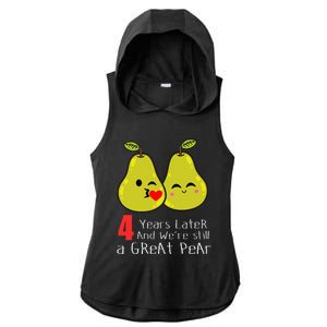 4th Wedding Anniversary Gifts Funny Couples Ladies PosiCharge Tri-Blend Wicking Draft Hoodie Tank