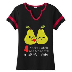 4th Wedding Anniversary Gifts Funny Couples Ladies Halftime Notch Neck Tee