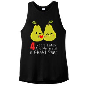 4th Wedding Anniversary Gifts Funny Couples Ladies PosiCharge Tri-Blend Wicking Tank