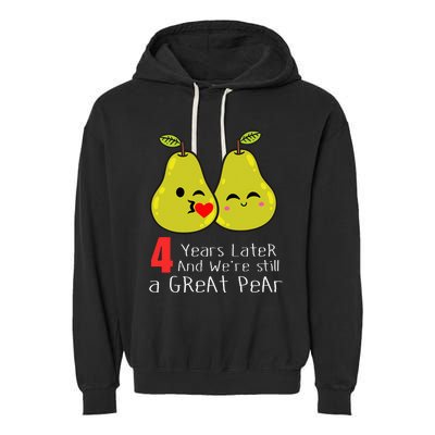 4th Wedding Anniversary Gifts Funny Couples Garment-Dyed Fleece Hoodie