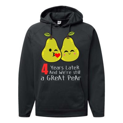 4th Wedding Anniversary Gifts Funny Couples Performance Fleece Hoodie