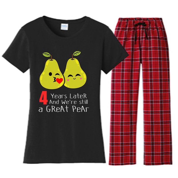 4th Wedding Anniversary Gifts Funny Couples Women's Flannel Pajama Set