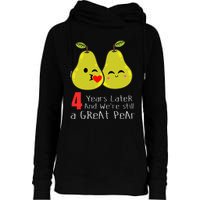 4th Wedding Anniversary Gifts Funny Couples Womens Funnel Neck Pullover Hood