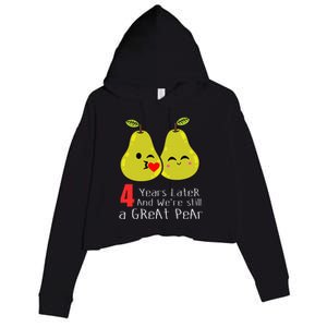 4th Wedding Anniversary Gifts Funny Couples Crop Fleece Hoodie