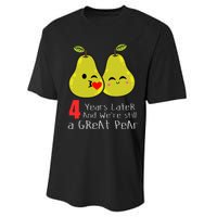 4th Wedding Anniversary Gifts Funny Couples Performance Sprint T-Shirt