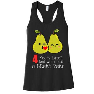 4th Wedding Anniversary Gifts Funny Couples Women's Racerback Tank