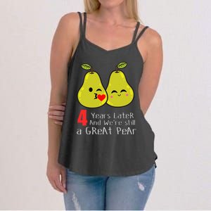 4th Wedding Anniversary Gifts Funny Couples Women's Strappy Tank