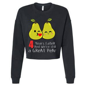 4th Wedding Anniversary Gifts Funny Couples Cropped Pullover Crew