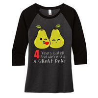 4th Wedding Anniversary Gifts Funny Couples Women's Tri-Blend 3/4-Sleeve Raglan Shirt