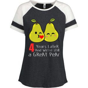 4th Wedding Anniversary Gifts Funny Couples Enza Ladies Jersey Colorblock Tee